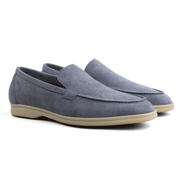 Berwick Palma Flex Loafers In Ice Blue Suede