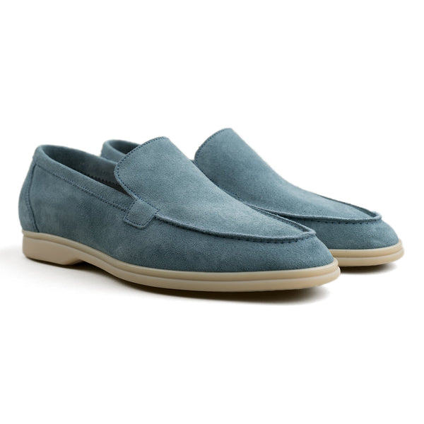 Berwick Palma Flex Loafers In Powder Blue Suede