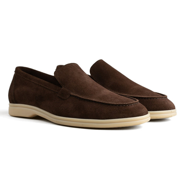 Berwick Palma Flex Loafers In Dark Brown Suede