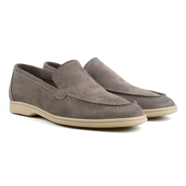 Berwick Palma Flex Loafers In Taupe Grey Suede