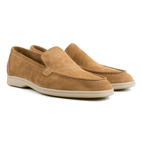 Berwick Palma Flex Loafers In Tan Brown Suede