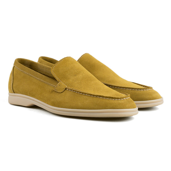 Berwick Palma Flex Loafers In Mustard Yellow Suede