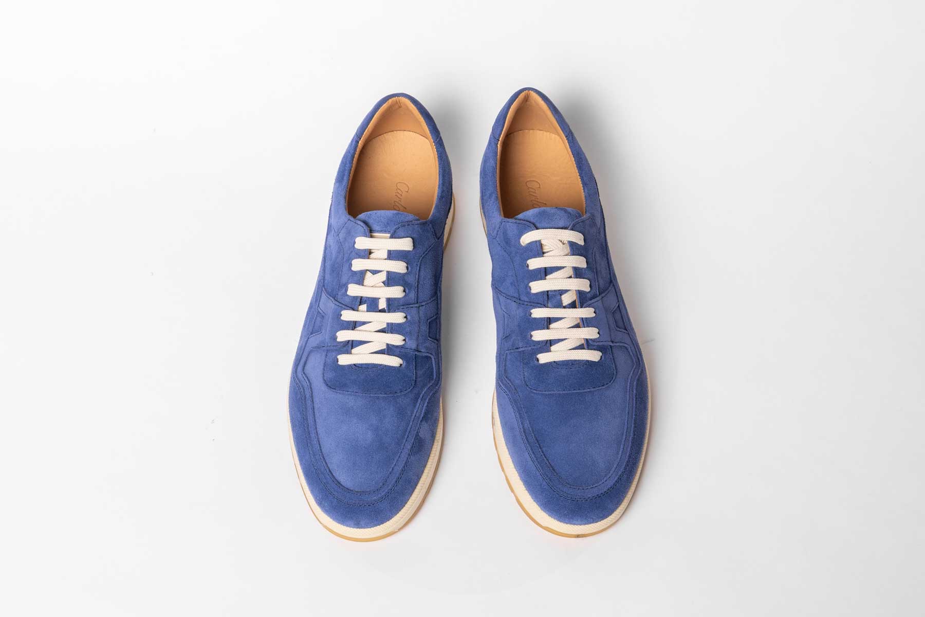 Carlos Santos Sneakers In Cobalt Blue Suede