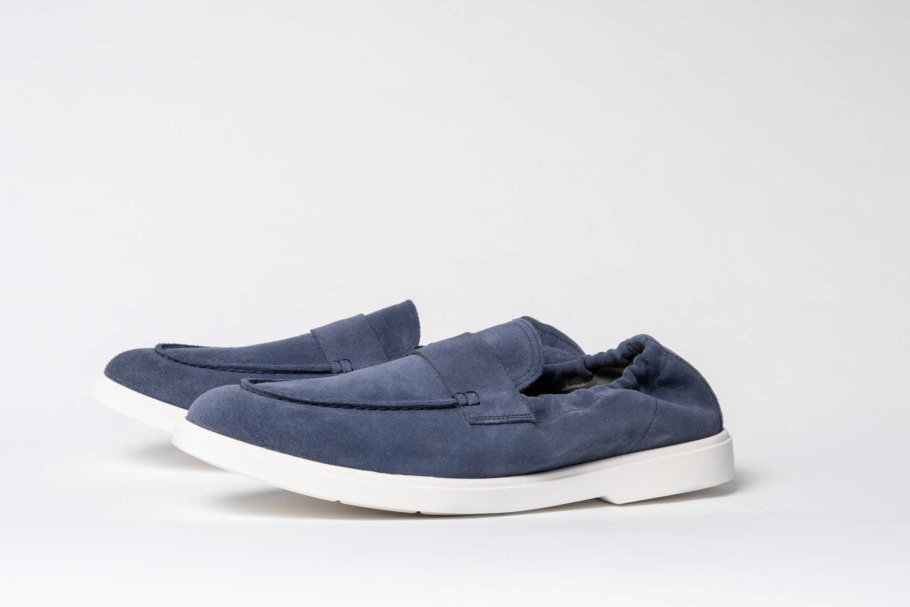 Carlos Santos 1409 Unlined Loafers In Navy Suede