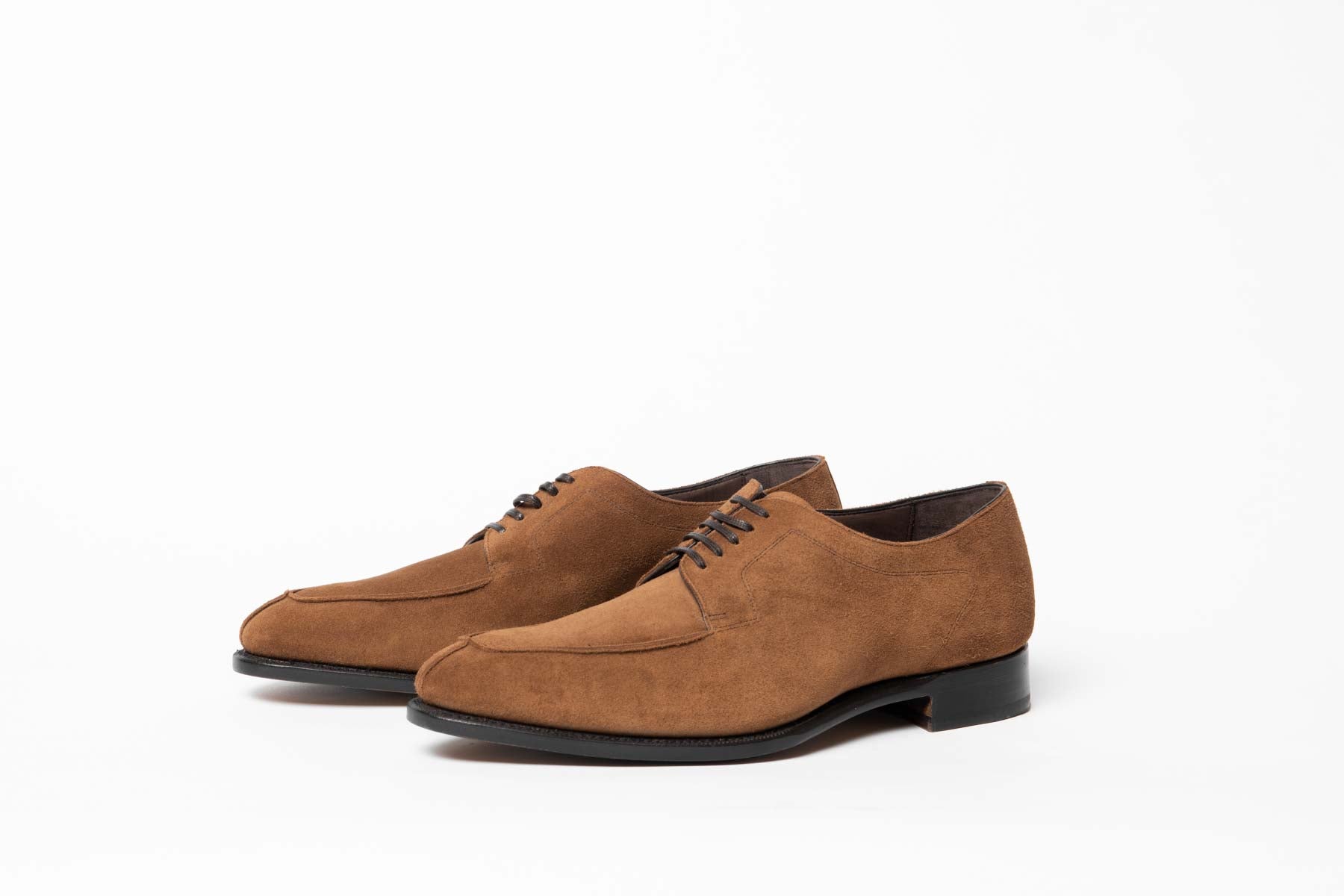 Carlos Santos 1465 Handgrade Brown Suede Split-Toe Derby