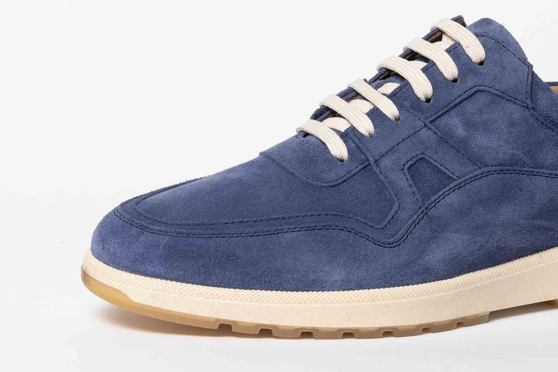 Carlos Santos Sneakers In Cobalt Blue Suede