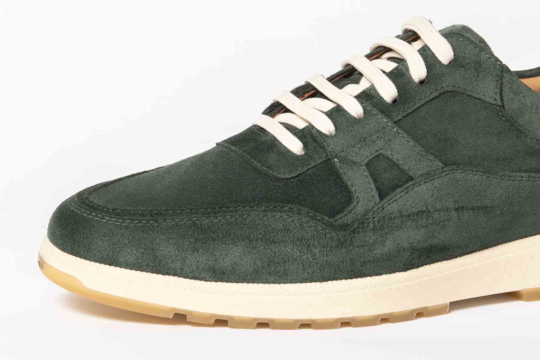 Carlos Santos Sneakers In Dark Green Suede