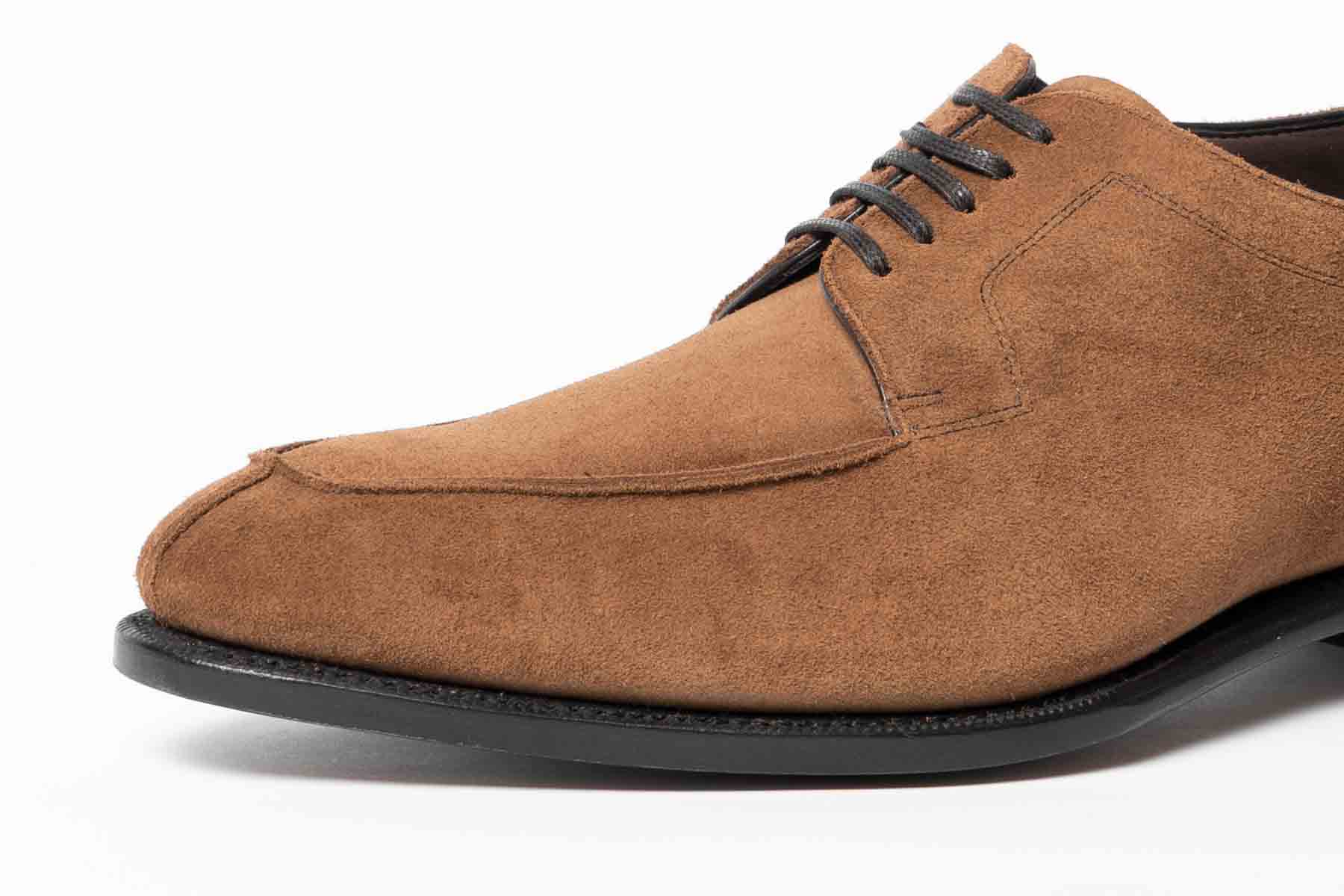 Carlos Santos 1465 Handgrade Brown Suede Split-Toe Derby