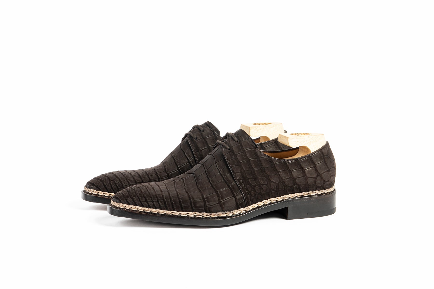 Paolo Scafora Art. 504 Derby In Nubuck Alligator (UK 7.5)