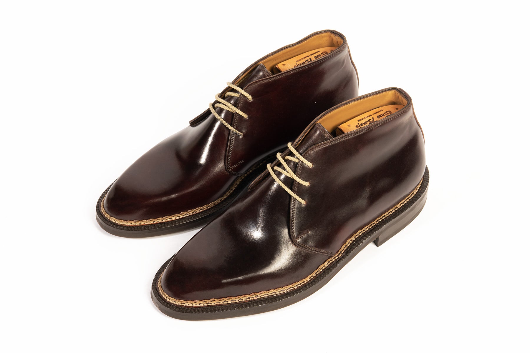 Enzo Bonafe 3403MOD Chukka Boots In Color 8 Horween Shell Cordovan