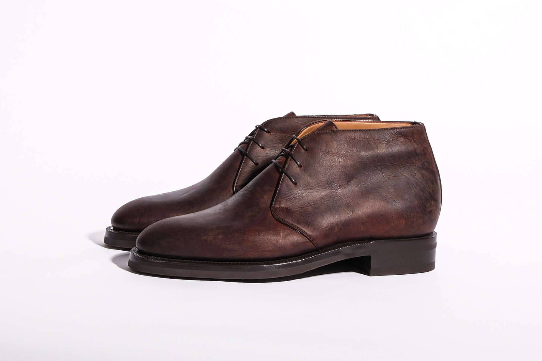 Brown Chukka Boots in Waxy Antelope Kudu Leather from the side