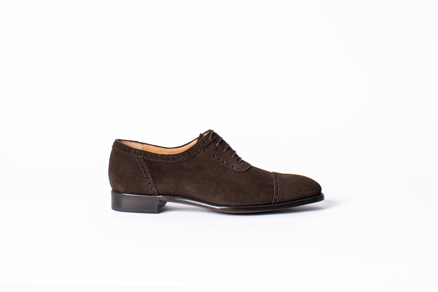 Carlos Santos 8430 Adelaide Oxford In Dark Brown Suede