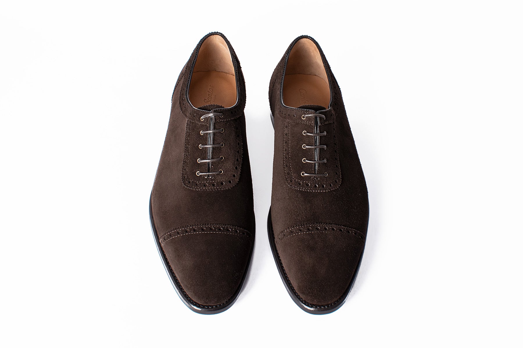 Carlos Santos 8430 Adelaide Oxford In Dark Brown Suede