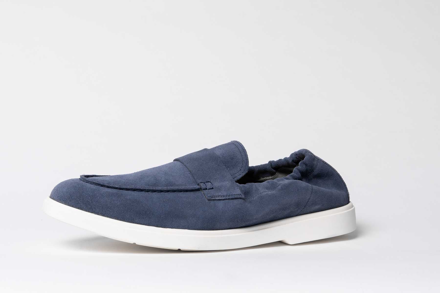 Carlos Santos 1409 Unlined Loafers In Navy Suede