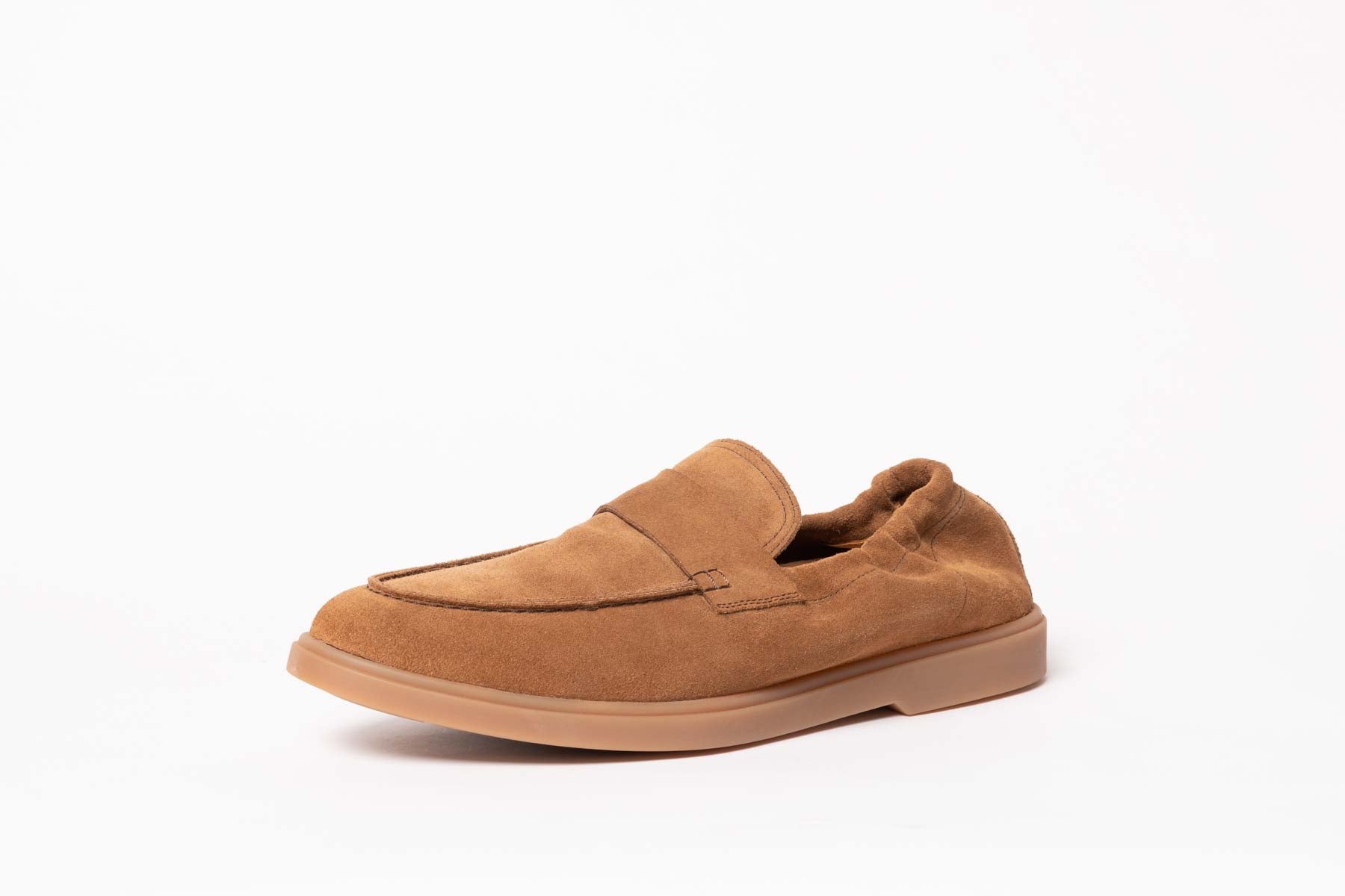 Carlos Santos 1409 Unlined Loafers In Tobacco Suede