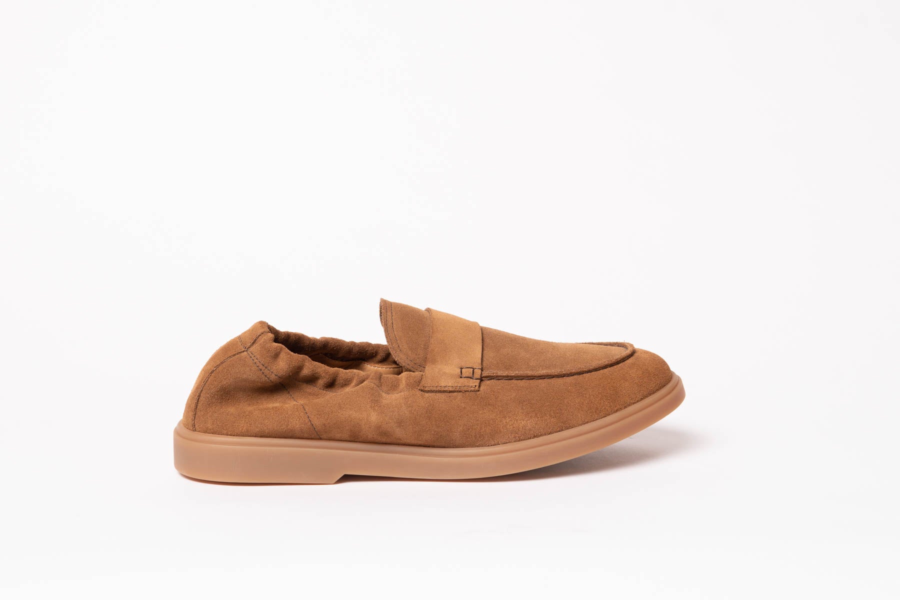 Carlos Santos 1409 Unlined Loafers In Tobacco Suede