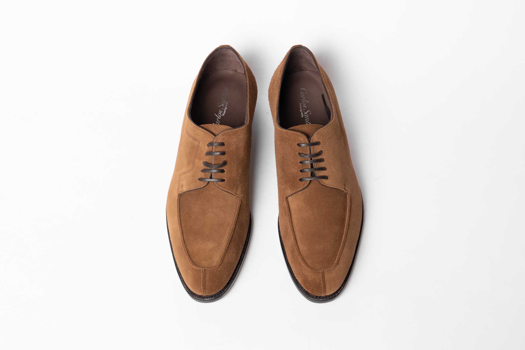 Carlos Santos 1465 Handgrade Brown Suede Split-Toe Derby