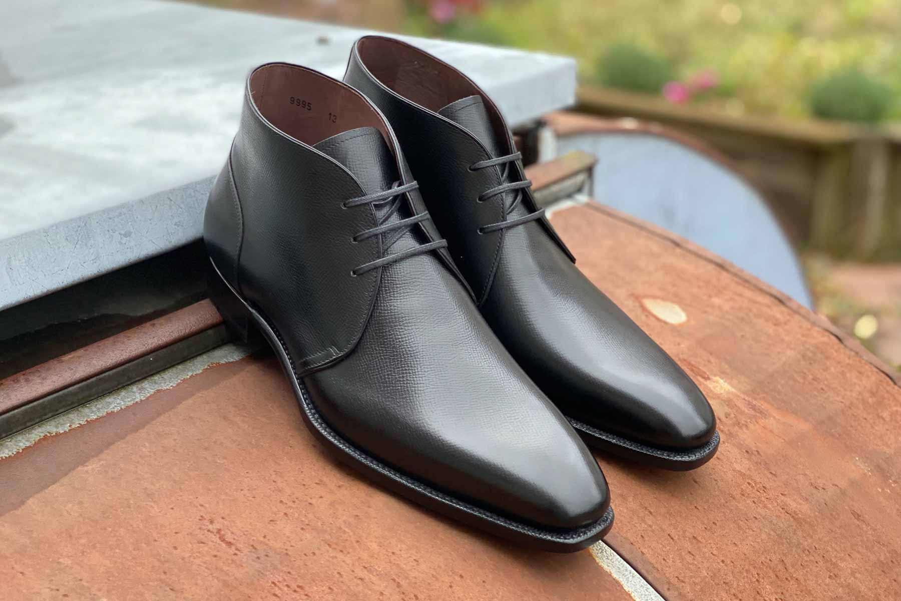 Carlos Santos 9995 Handgrade Chukka Boots Black Hatchgrain 3