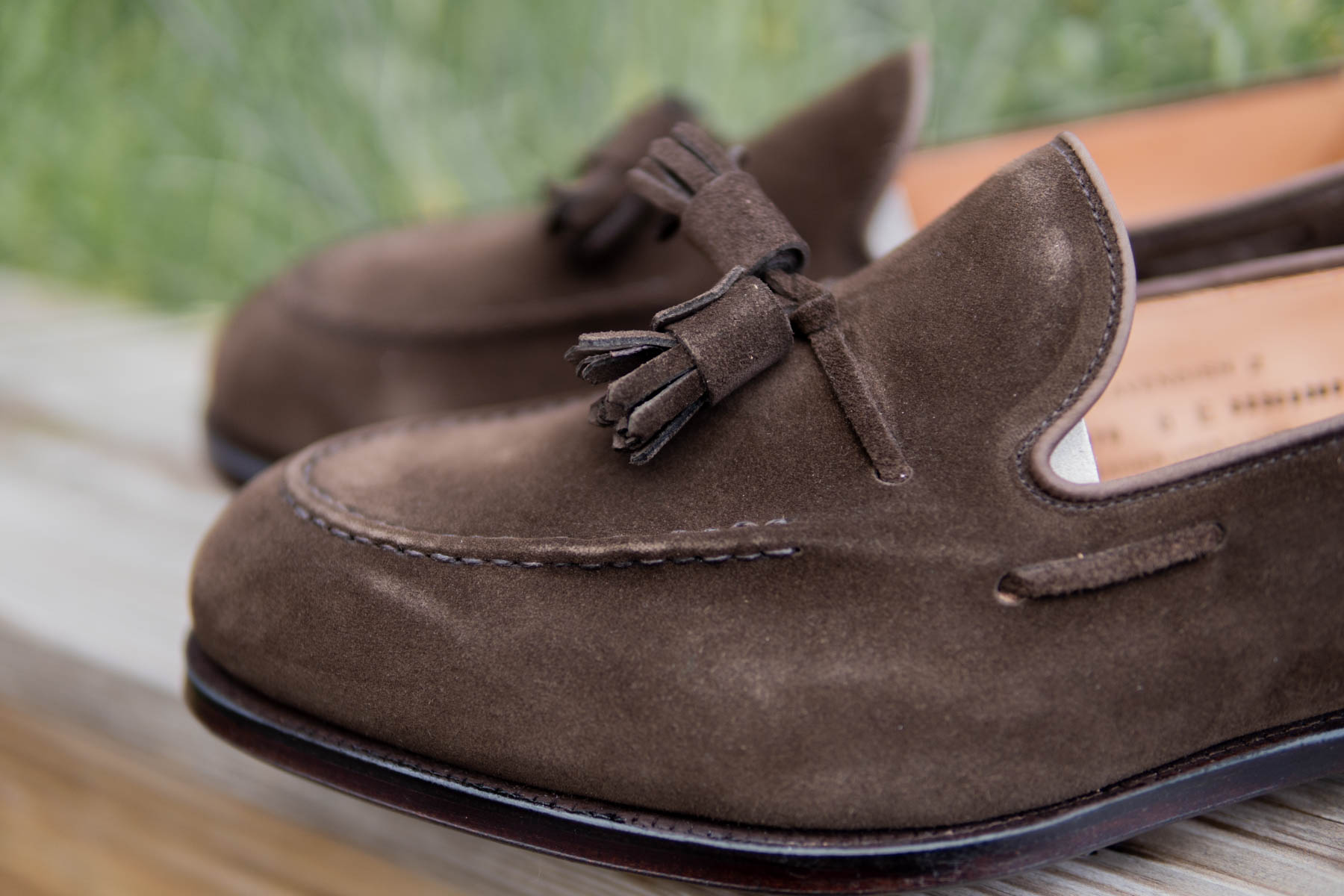 Crockett & Jones Cavendish Tassel Loafers In Dark Brown Suede - UK 6