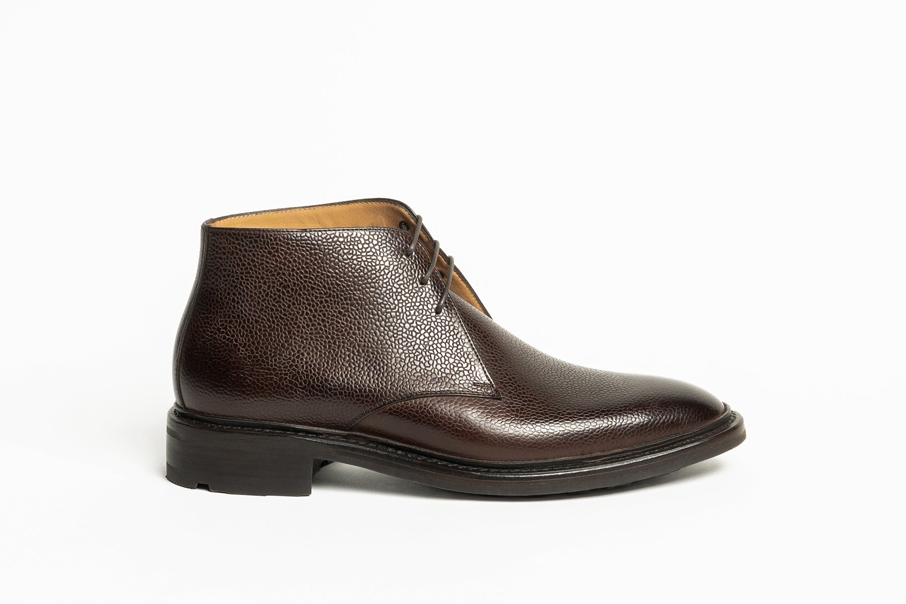 Carlos Santos 7991 Charlie Chukka Boots in Dark Brown Scotchgrain with Goodyear Welted Storm Welt and Ridgeway Rubber Sole