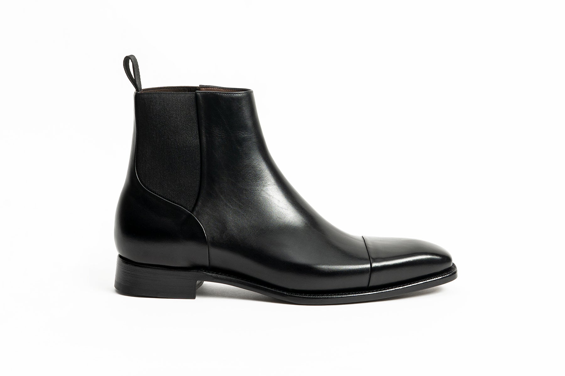 Carlos Santos CS140 Handgrade Reverse Stitched Chelsea Boots In Black Calf