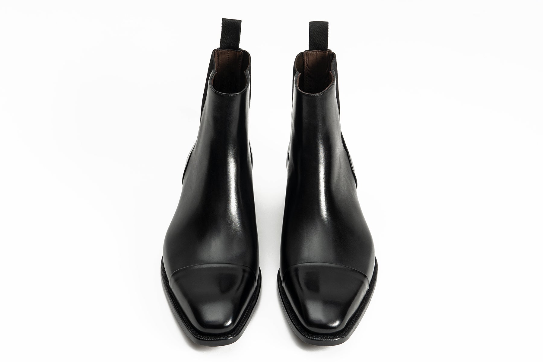 Carlos Santos CS140 Handgrade Reverse Stitched Chelsea Boots In Black Calf