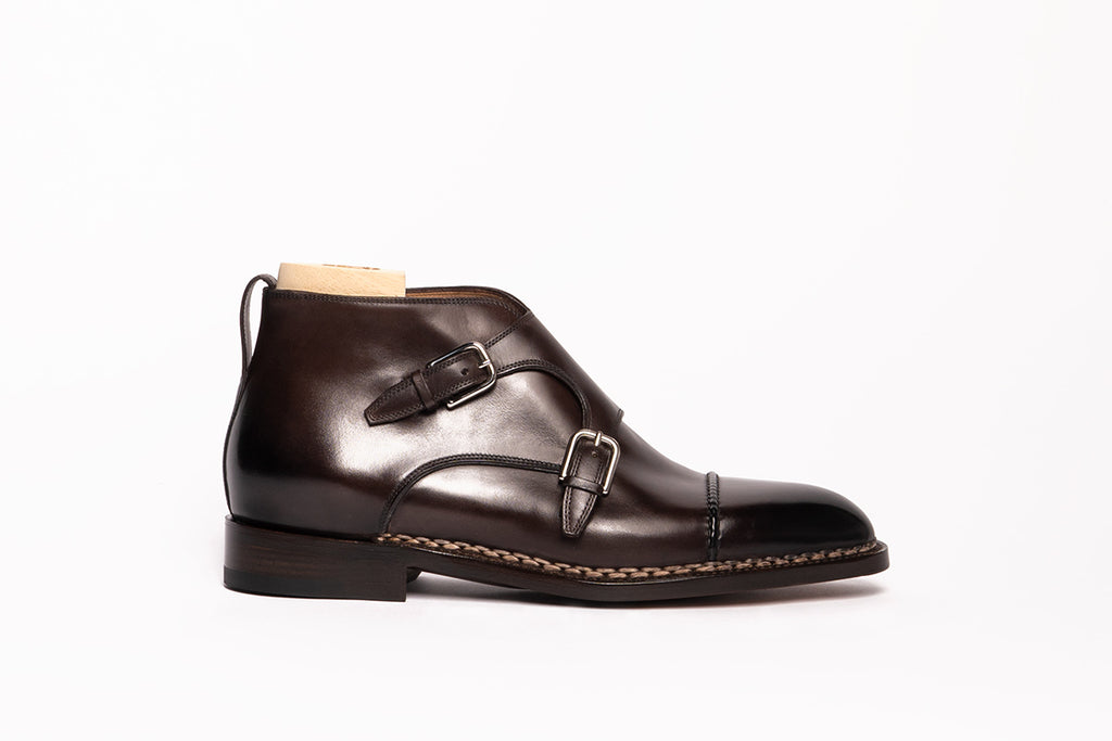 Paolo Scafora Norwegian Double Monk Boots in Antiqued Vietri Calf – The ...
