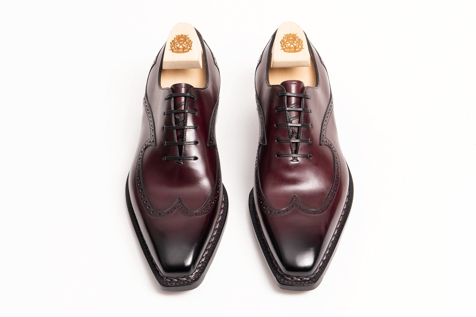 Paolo Scafora Art. 791 Norwegian Wingtip In Antiqued Bordeaux Calf