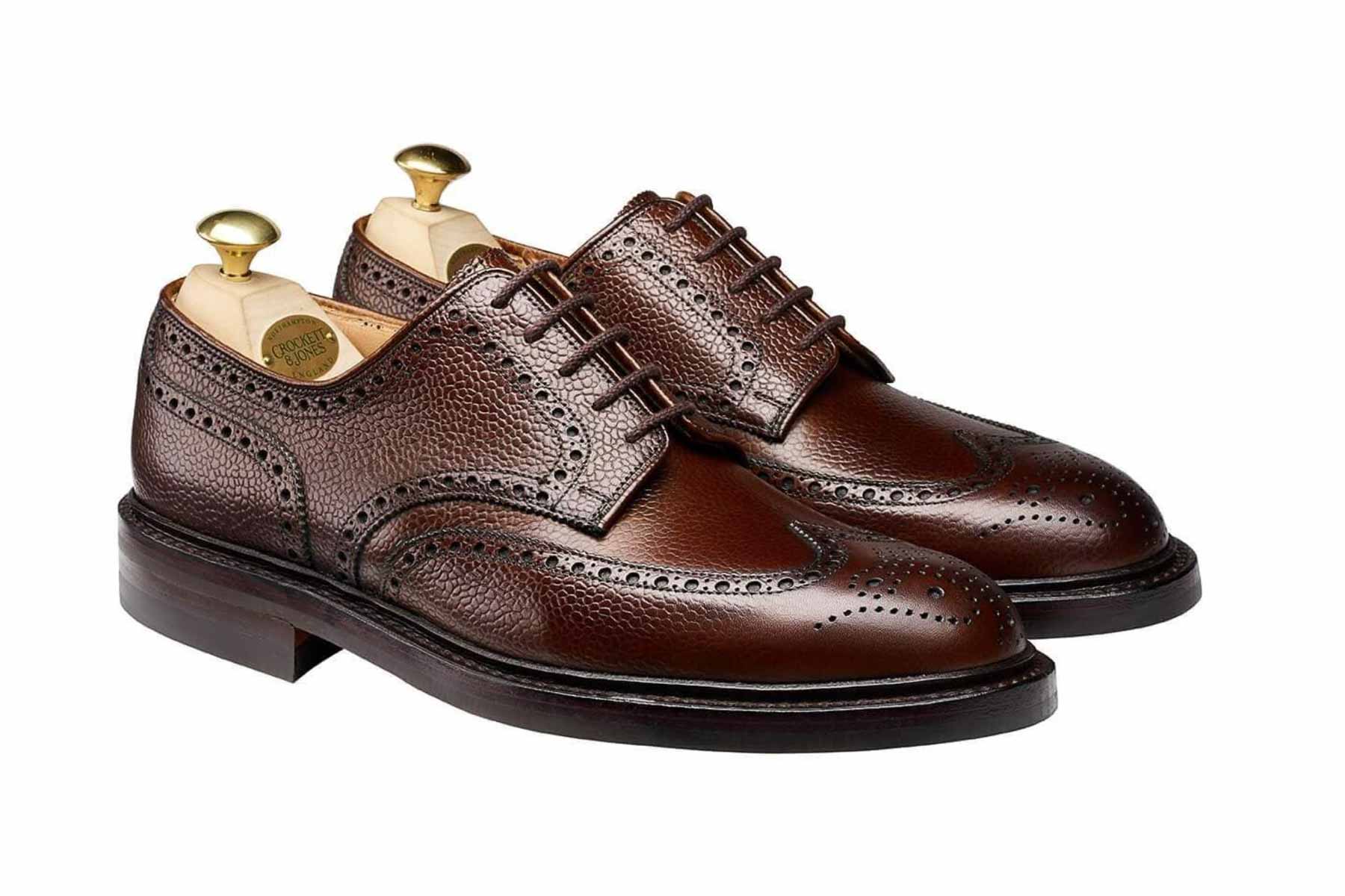 Crockett & Jones Pembroke Dark Brown Scotch Grain